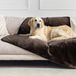 Wan GmbH Couverture imperméable pour chien - Couverture de protection pour canapé - Protège meubles - Polaire Sherpa réversible - 127x152cm - Marron
