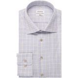 Seidensticker Slim Fit Overhemd beige, Ruit