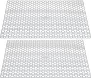 Whitefurze Gootsteenmat/spoelbakmat - 2x - wit - kunststof - 35 x 35 cm - afdruipmat