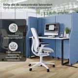 JAN NOWAK - Akoestisch scherm voor een bureau SADIE - Geschikt voor bureaus van 140 cm Organisatiebestuur - Carbon Fog