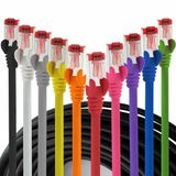 1aTTack.de - 10x 0,25m CAT6 patchkabel S/FTP PIMF afgeschermde CAT.6 RJ45 netwerkkabel Ethernetkabel DSL LAN router switch modem patchpaneel - 10 kleuren