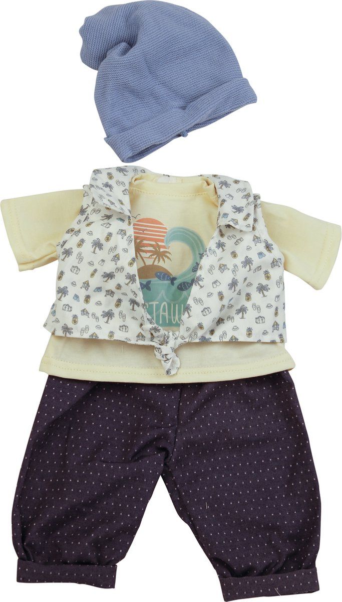 Schildkröt Schildkrot poppenkleding babypop 52cm blauw katoen