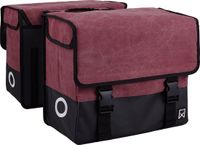Willex Dubbele Fietstas - Canvas - Reflectie - 57 liter - Purple red/Matt black