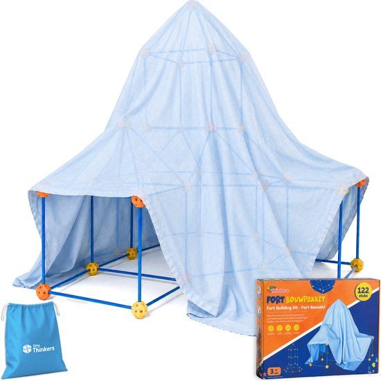 Tiny Thinkers Fort Bouwpakket XL met 122 Onderdelen - Constructiespeelgoed - Hut Bouwen