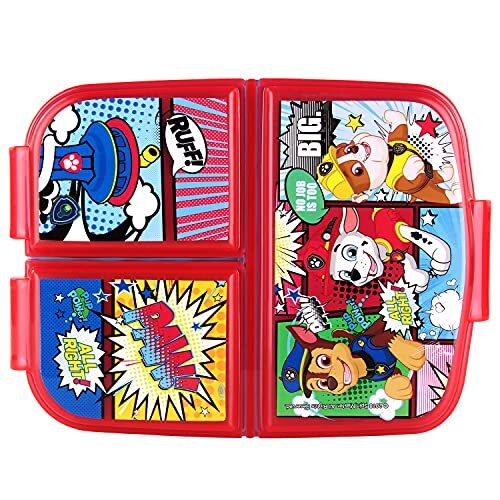 p:os POS 33426 - broodtrommel met Paw Patrol Girl motief, met 3 vakken, ca. 14 x 18,5 x 5,5 cm, van kunststof, bpa- en ftalaatvrij, ideaal voor de ontbijtpauze, voor kleuterschool en school