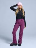 Poederbaas Skibroek Dames - Stretch Softshell Bordeaux - Maat S