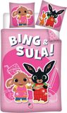 Bing en Sula peuterdekbedovertrek - 100 x 135 cm - Katoen - Roze