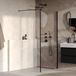 Brauer Oblivion - Inloopdouche - Helder Glas - 90 x 200 cm - met Zijwand 40 cm - incl. Glascoating - Mat Zwart