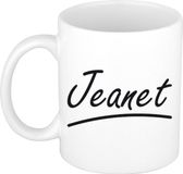 Bellatio Decorations Shoppartners Bv Jeanet Naam koffiemok - wit - 300 ml