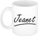 Bellatio Decorations Shoppartners Bv Jeanet Naam koffiemok - wit - 300 ml
