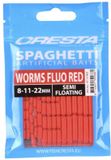 Cresta Spaghetti Worms (8-11-22mm) Semi Floating - Fluo Red