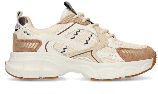 Manfield Dames Sneakers met Plateauzool - Bruin - Maat 37