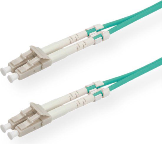 ROLINE F.O. kabel 50/125µm, LC/LC, OM3, turkoois 1m