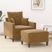 Maison Exclusive Fauteuil avec repose-pieds, marron, 60 cm, velours