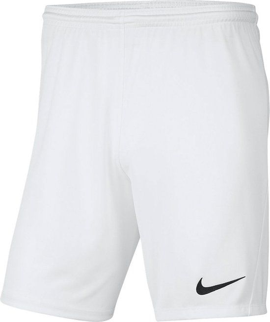 Nike Dri-FIT Park 3 Kids' Soccer Shorts - White/Black - Size S