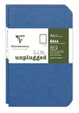 Clairefontaine 734184C Collectie Age Bag Pak met 2 Geniete Notitieboekjes Duo Blauw - 9x14 cm - 96 Effen Witte Pagina’s - Papier 90 g - Omslag Glanskarton met Lederkorrel