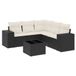 vidaXL 6-delige Loungeset met kussens, polyrattan, zwart