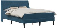 vidaXL Bedframe met matras Blauw 160 x 200 cm Fluweel