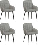vidaXL Eetstoelen 4 stuks fluweel Lichtgrijs 56.5 x 50 x 85 cm