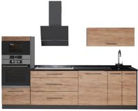 Vicco Complete keukeneenheid Fame-Line Goudkleurig Eiken/Antraciet 280 cm