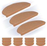 Relaxdays Trapmatten Zelfklevend - Set van 15 - Halve Maantjes - 65 x 24 cm - Beige
