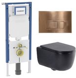 Geberit QeramiQ Dely Swirl Toiletset - Mat Zwart