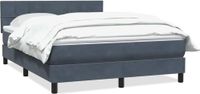 vidaXL Boxspring met matras fluweel donkergrijs 160x210 cm