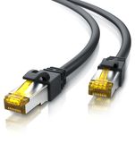 Primewire LAN-kabel, CAT 7 netwerkkabel, 10 Gbit/s, S/FTP PIMF afscherming, 2x RJ45 connector met knikbescherming, koperen kern, halogenenvrij, compatibel met CAT 6, patchkabel, 3 meter, zwart