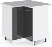 Vicco R-Line Hoekkast – 75.6 cm, WB Marmer Antraciet Hoogglans