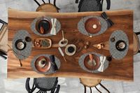Merkloos Ovale placemats - 6 stuks - Vinyl - 30x45 cm - Roest print