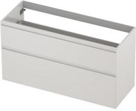 INK - Onderkast 2 Laden Greeploos Gelakt 45gr A-symmetrisch - 1200x450x650 Mm - Hoogglans Wit