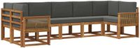 vidaXL - Hoek loungeset - 7 zitplekken - Natuurlijk en antraciet - Acacia hout