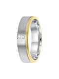 Lucardi Dames Vriendschapsring Salamanca zirkonia - Ring - Cadeau - Echt Zilver - Zilver en Goudkleurig