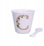 La Porcellana Bianca Unico Kop en Schotel 75ml met Lepel - Wit