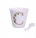 La Porcellana Bianca Unico Kop en Schotel 75ml met Lepel - Wit