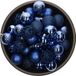 Bellatio Decorations 37x stuks kunststof kerstballen kobalt blauw 6 cm glans/mat/glitter mix