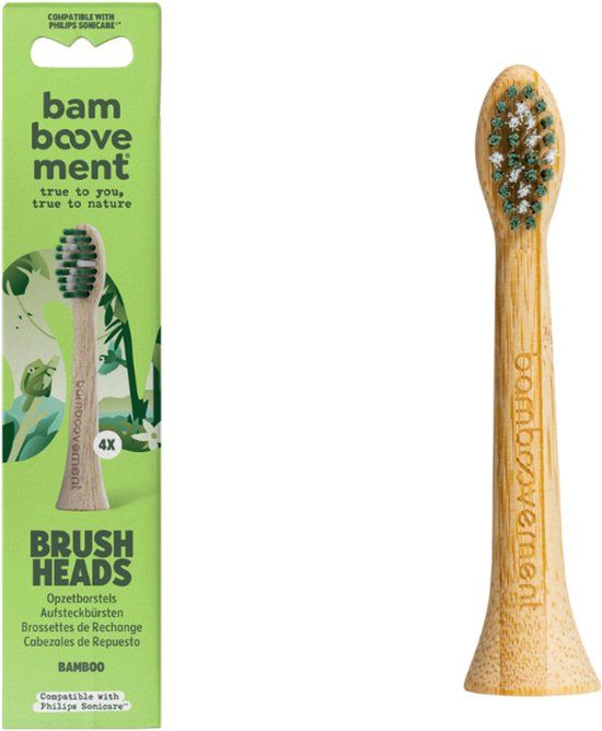 Bamboovement Opzetborstels (4x) - Geschikt voor Sonicare® - FSC Bamboe