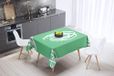 Bonamaison Tafelkleed, Anti-Mold, Sneldrogend, Waterdicht, 100% Polyester Tafellaken, Petroleum Groen, Wit, 140 x 140 Cm