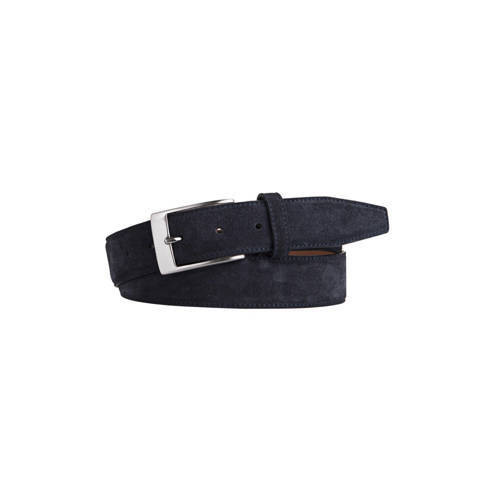 Profuomo suède riem donkerblauw