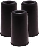 Benson Deurbuffers / deurstoppers rubbers - 3x - zwart - 75 x 40 mm - met schroefbevestiging