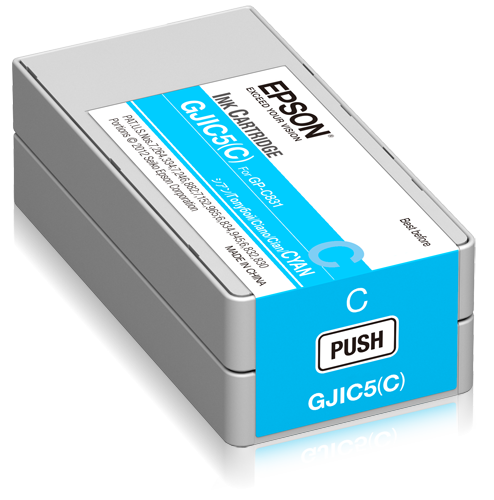 Epson GJIC5(C): Ink cartridge for ColorWorks C831 (Cyan) (MOQ=10) single pack / cyaan