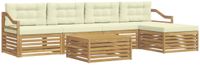 vidaXL - Buiten - bank - set - 6 - st - Wit - en - crèmekleurig - Polyester