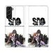 Beschermhoes Samsung Galaxy S21 Plus Beschermhoes van leer, Manga SAO Sword Art Online wit