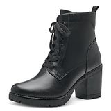 Marco Tozzi MT Vegan, Feel Me insole Dames Lace Boot Heel - BLACK - Maat 40