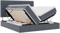 vidaXL LED opbergbed met matras Donkergrijs 200 x 200 cm Fluweel