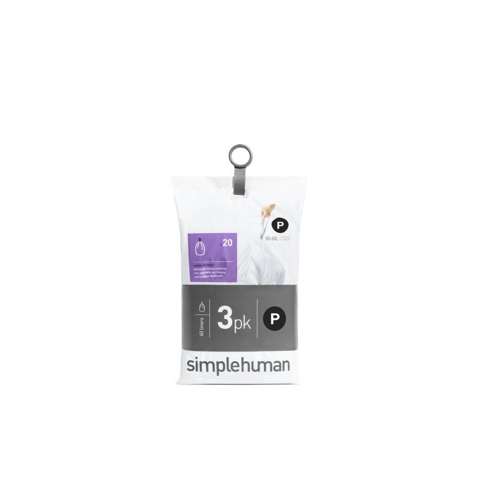 simplehuman Afvalzak Code P Pocket Liners 50-60 Liter 60 stuks