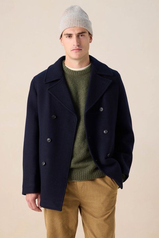 Sissy-Boy Donkerblauwe wollen peacoat jas