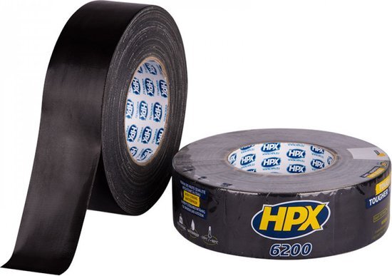 HPX Pantsertape Zwart 48 mm x 50 mtr