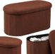Merkloos Relaxdays Zitbank met opbergruimte - 38x76x38 cm - teddy - donkerbruin