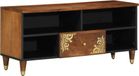 Meuble TV brun miel 100 x 33 x 46 cm Bois de manguier massif